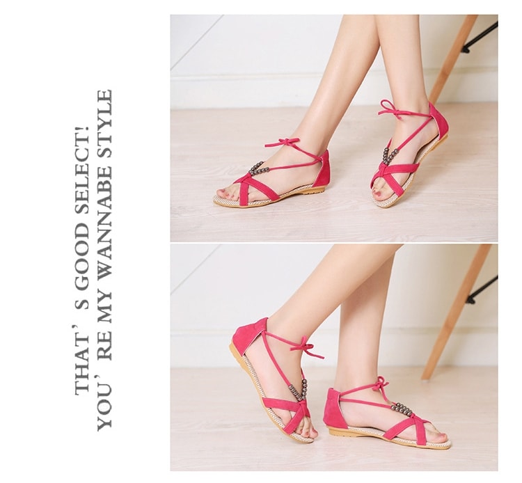 Pink Bohemian Roman Sandal Import