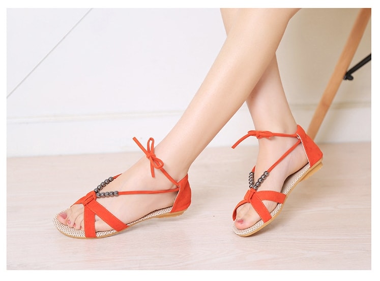 Orange Bohemian Roman Sandal Import