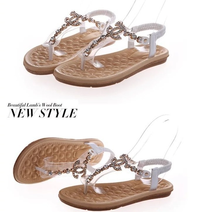 Beige Rhinestone Sandal Import