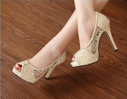 Beige High Heel Party Shoes