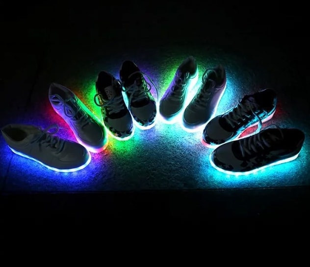 Blue and White LED Shoes - Unisex Adult