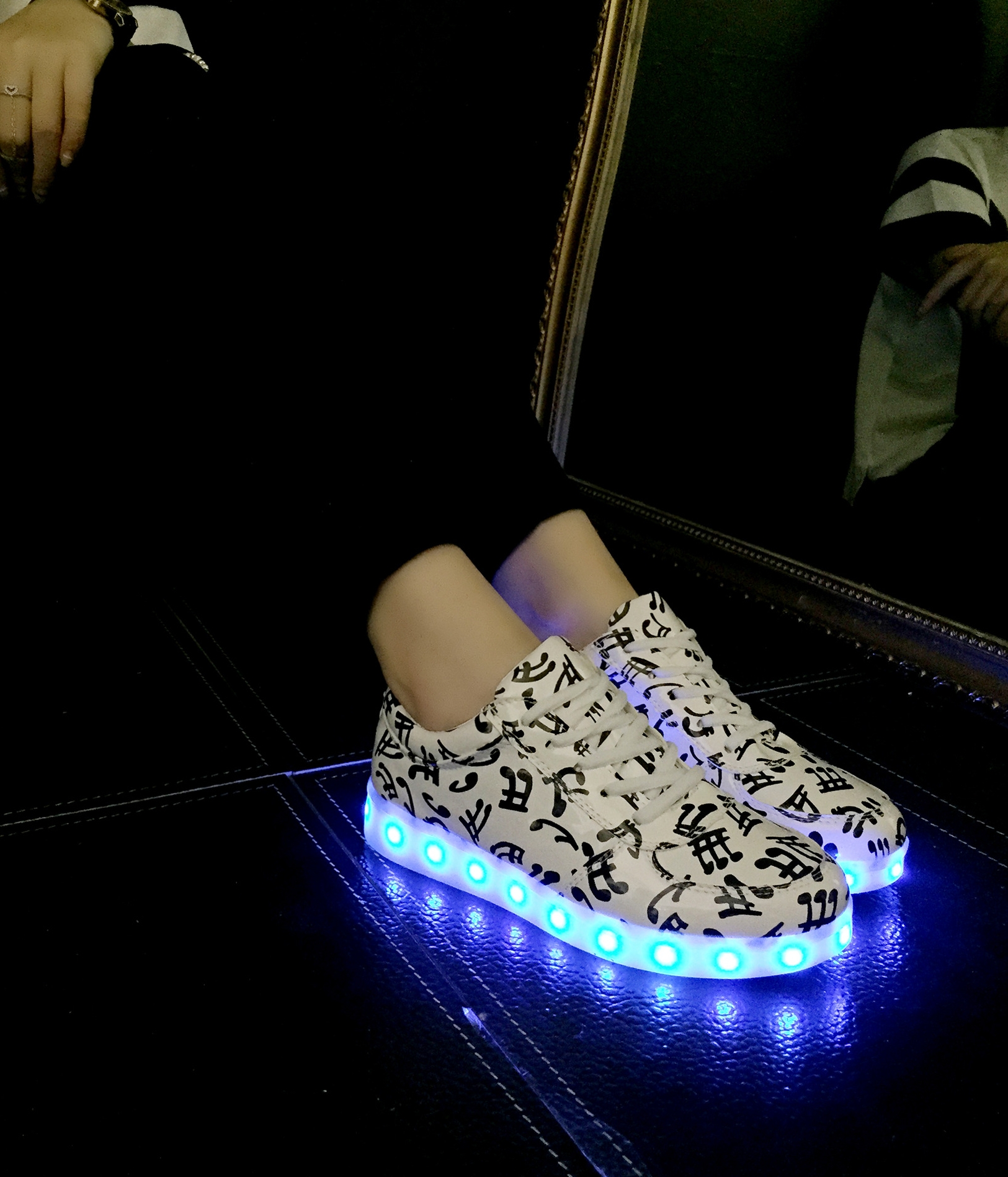 White Colorful LED Shoes - Unisex Adult