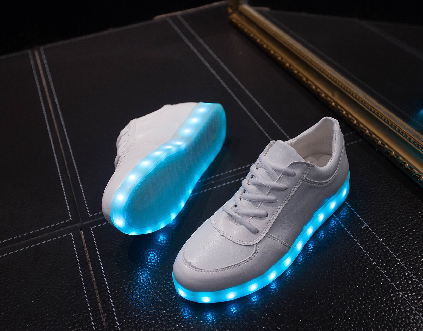 White Colorful LED Shoes - Unisex Adult