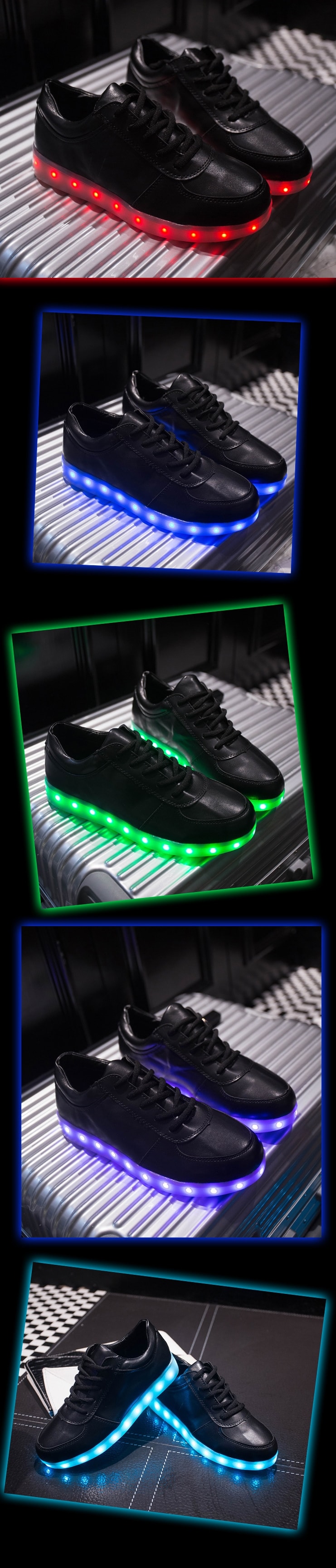 Black Casual LED Shoes - Unisex Adult