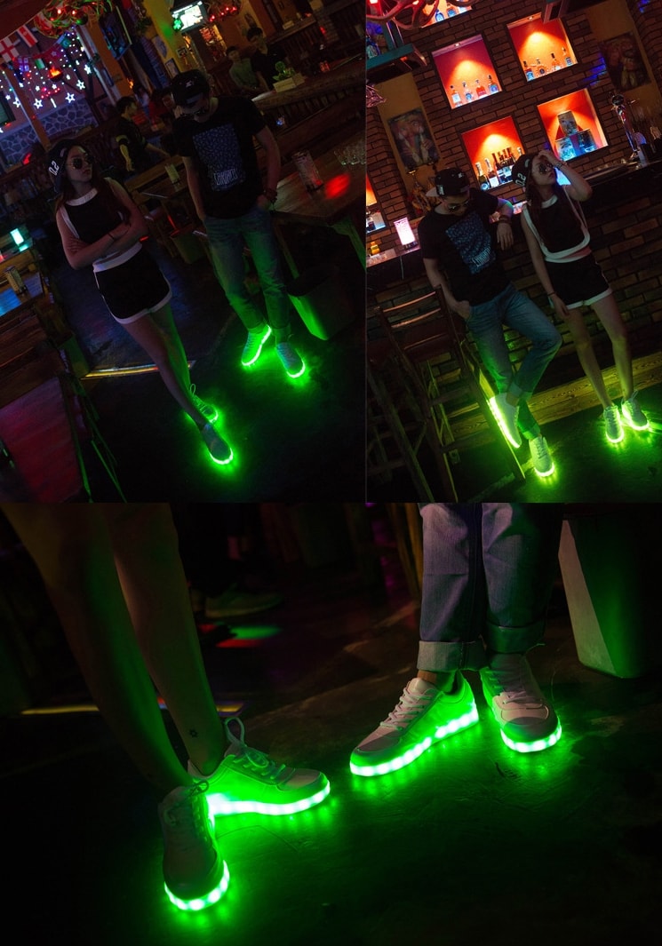 Gold Colorful LED Shoes - Unisex Adult