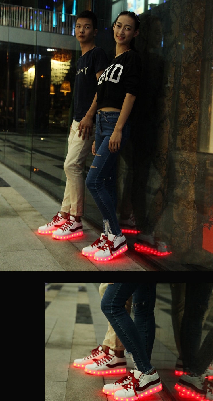 Red Colorful LED Sport Shoes - Unisex Adult