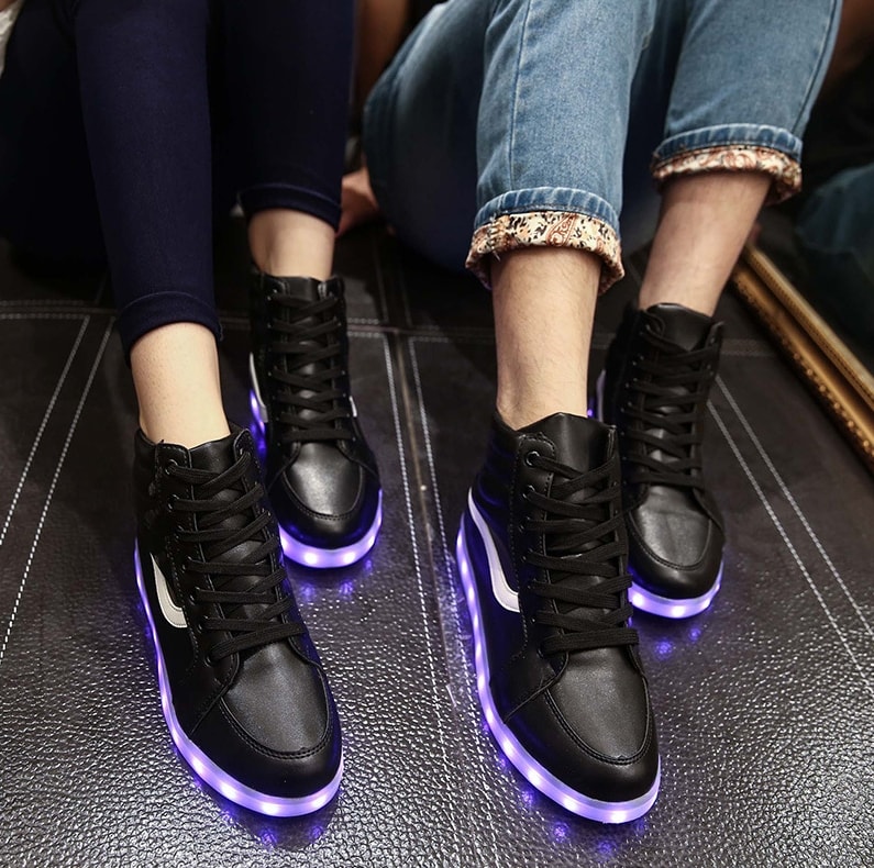 Black Colorful LED Shoes - Unisex Adult