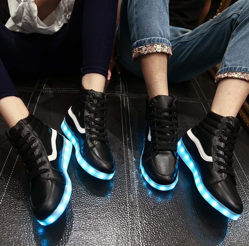 Black Colorful LED Shoes - Unisex Adult