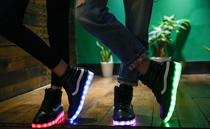 Black Colorful LED Shoes - Unisex Adult