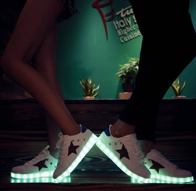 White Star LED Light Shoes - Unisex Adult