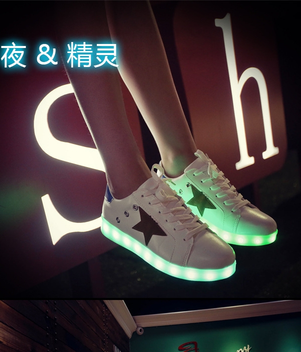 White Star LED Light Shoes - Unisex Adult