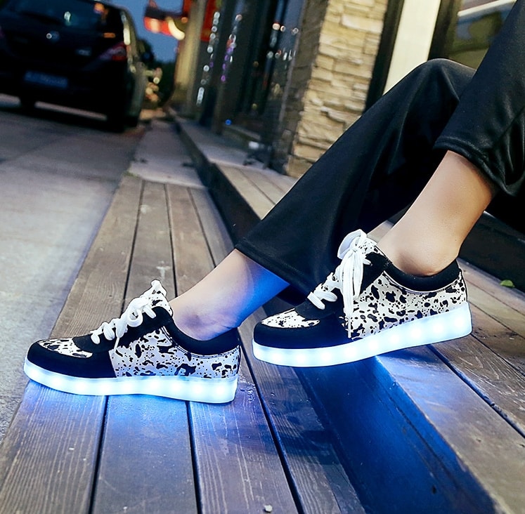 Black Colorful LED Shoes - Unisex Adult