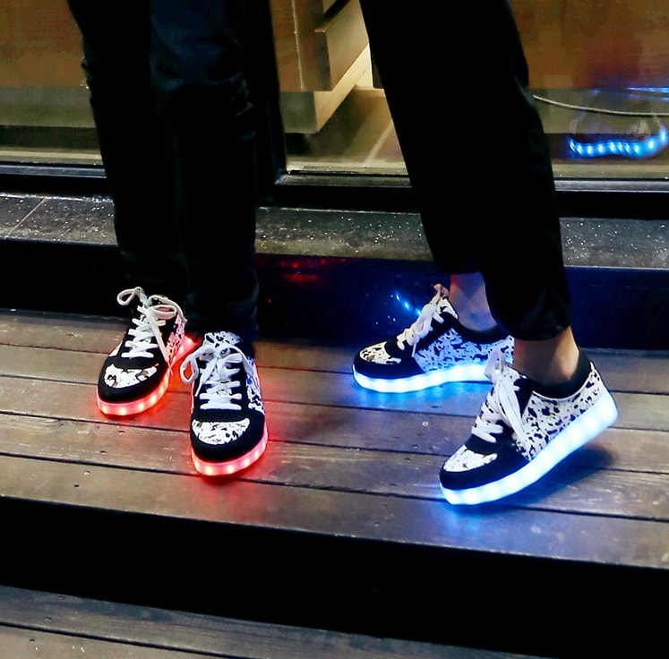 Black Colorful LED Shoes - Unisex Adult