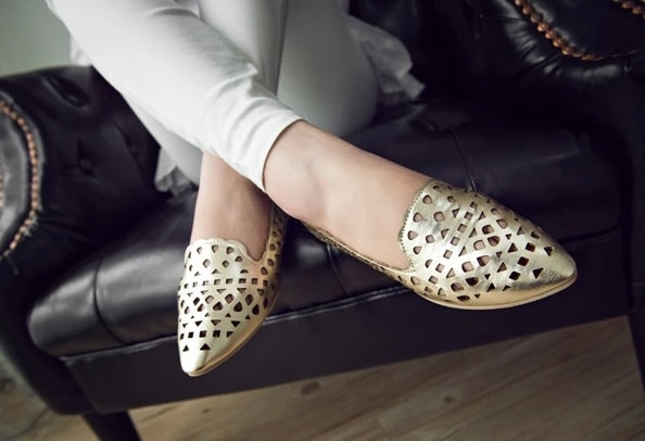 Gold Casual Retro Shoes