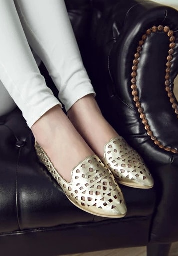 Gold Casual Retro Shoes