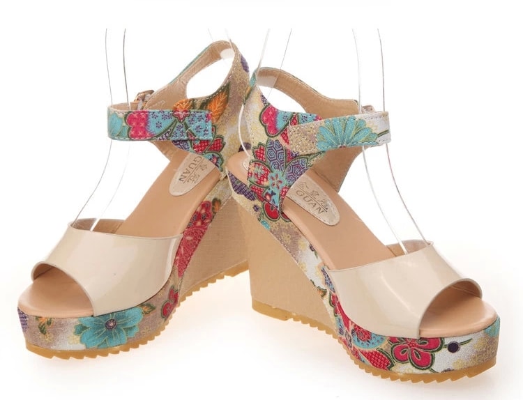 Beige Sandal Wedges Korea Import