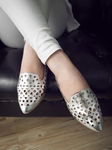 Silver Casual Retro Shoes