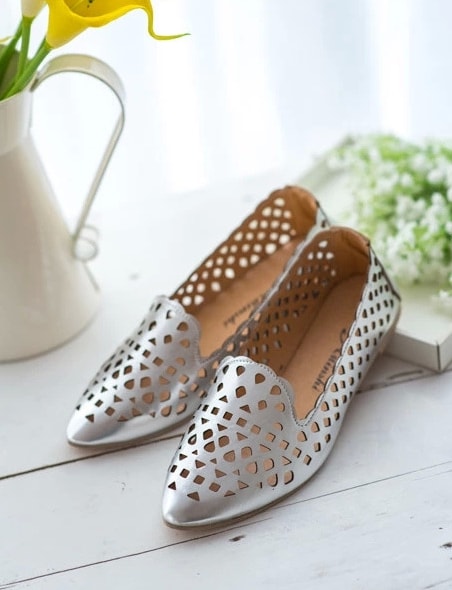 Silver Casual Retro Shoes