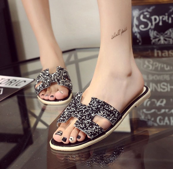 Black Fashion Korea Sandals