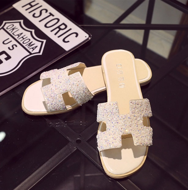 White Fashion Sandals Korea