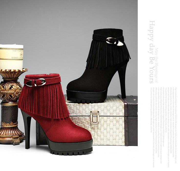 Red High Heel Boots U&X Original