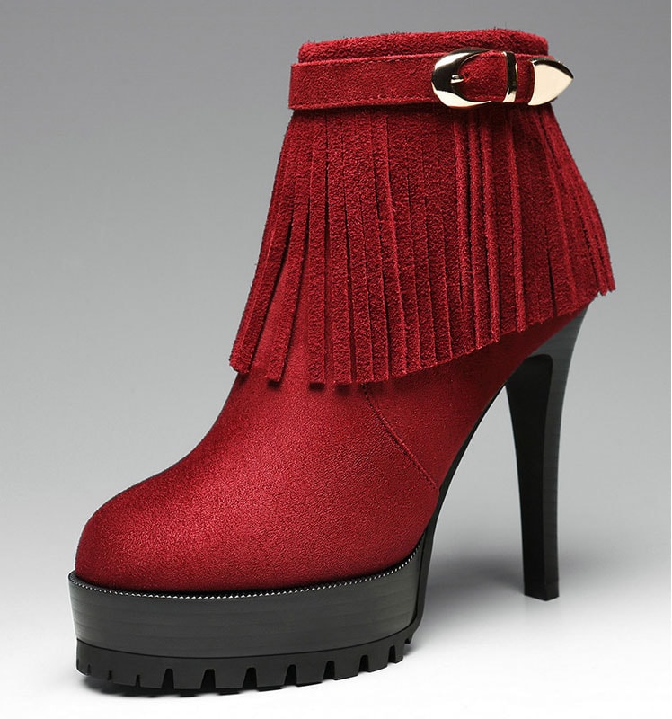 Red High Heel Boots U&X Original