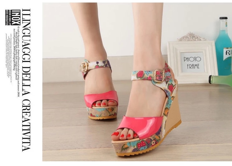 Pink Sandal Wedges Korea Import