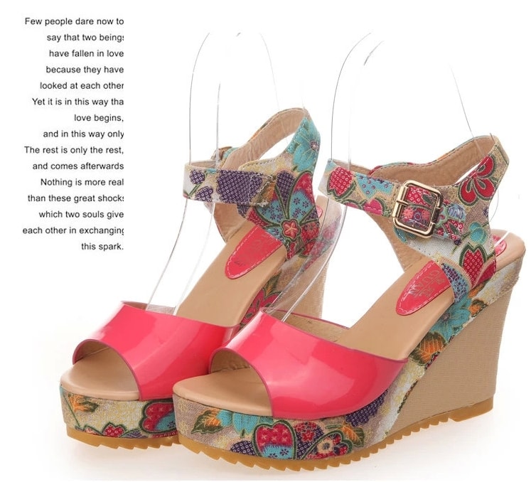 Pink Sandal Wedges Korea Import