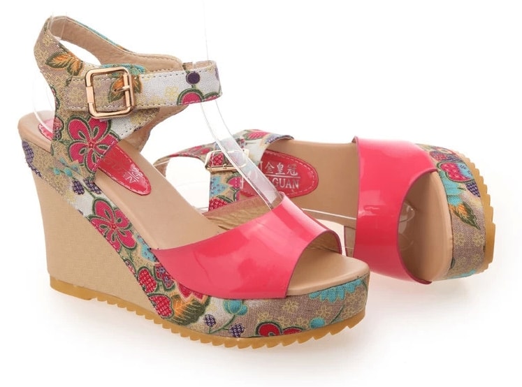 Pink Sandal Wedges Korea Import