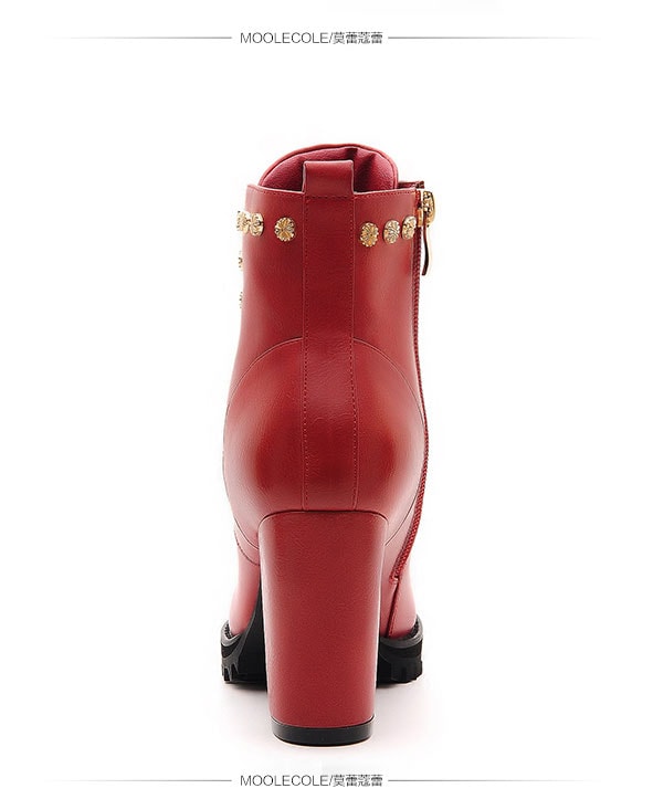 Red High Heel Boots Moolecole Original