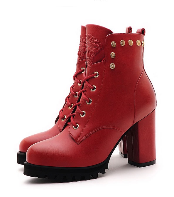 Red High Heel Boots Moolecole Original