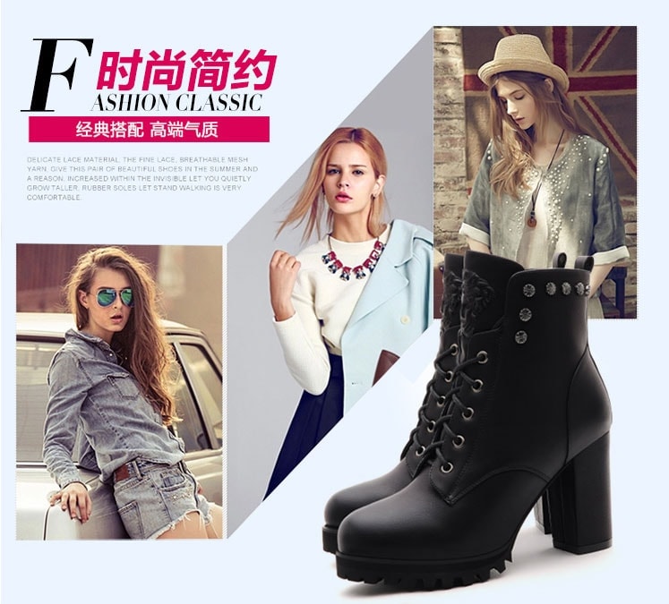 Black High Heel Boots Moolecole Original