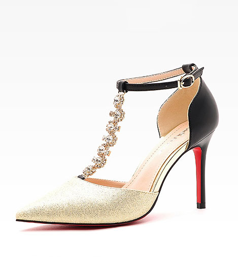 Golden Rhinestone Shoe Moolecole Original