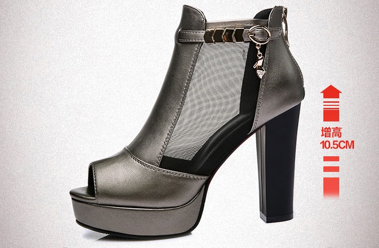 Gray Mesh High Heel Shoe Moolecole Original