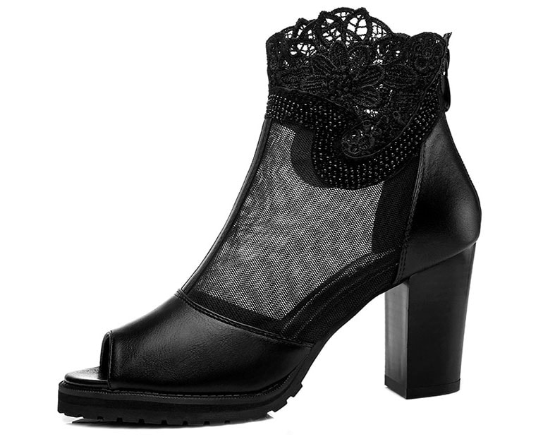 Black Lace High Heel Shoe Moolecole Original