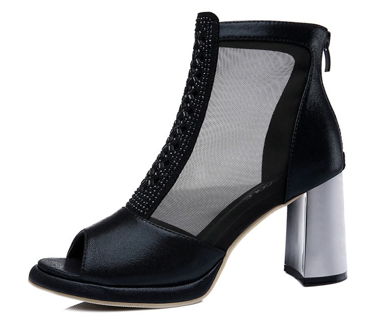 Black Mesh High Heel Shoe Moolecole Original