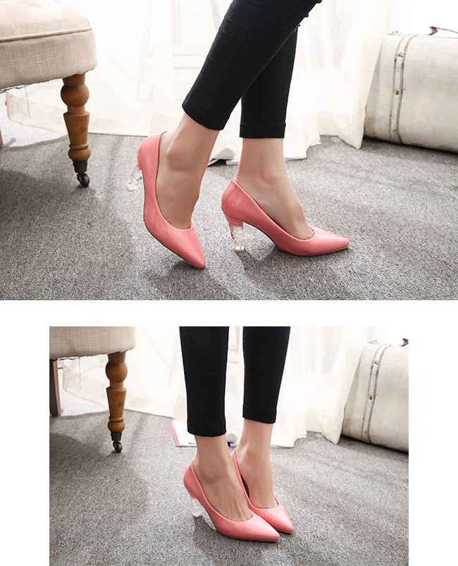 Pink High Heeled LED Shoes - Female