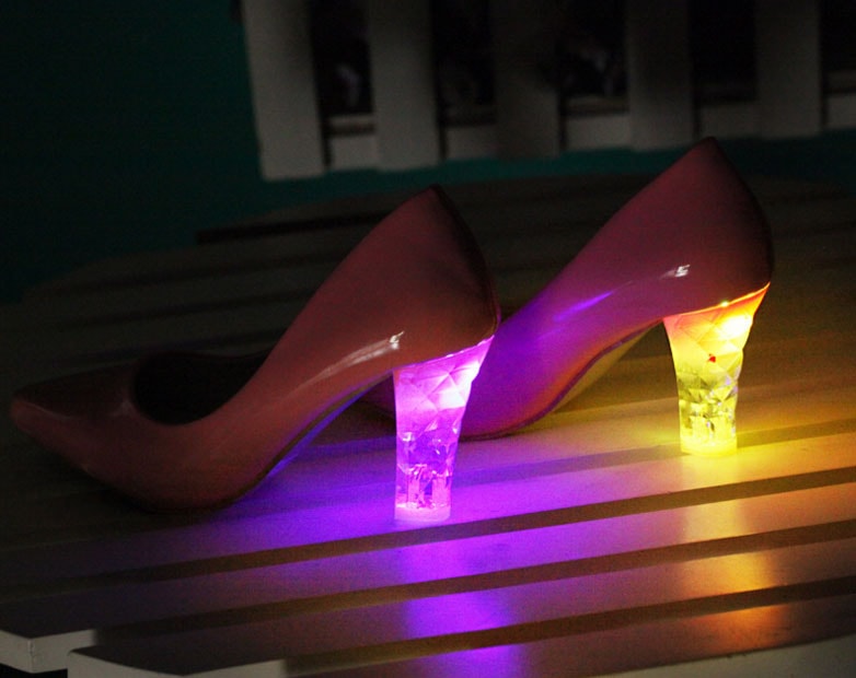 Pink High Heeled LED Shoes - Female