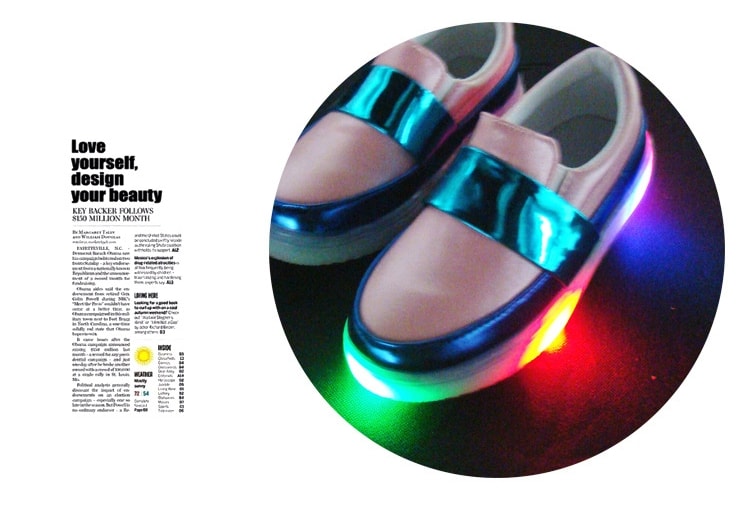 Black Colorful Flashing LED Shoes - Kids