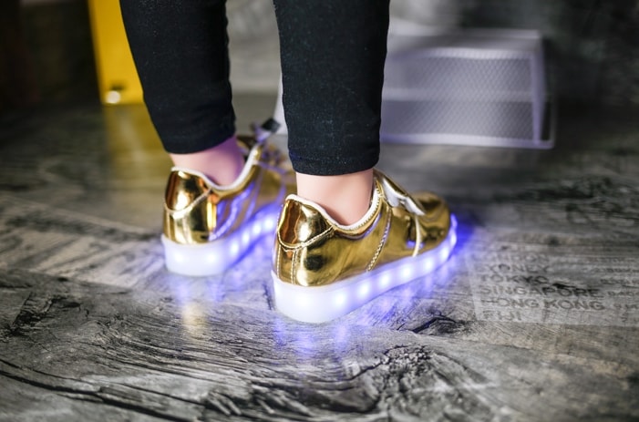 Golden Colorful Velcro LED shoes - Kids