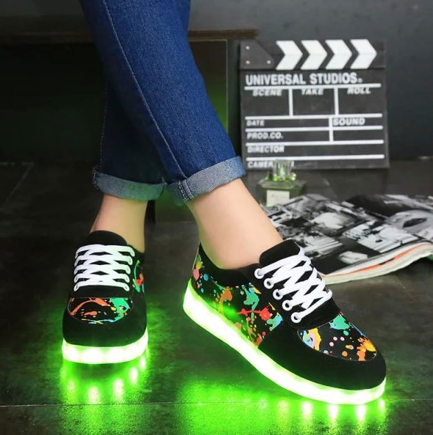 Black Graffiti LED Shoes - Unisex Adult