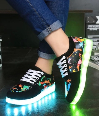 Black Graffiti LED Shoes - Unisex Adult