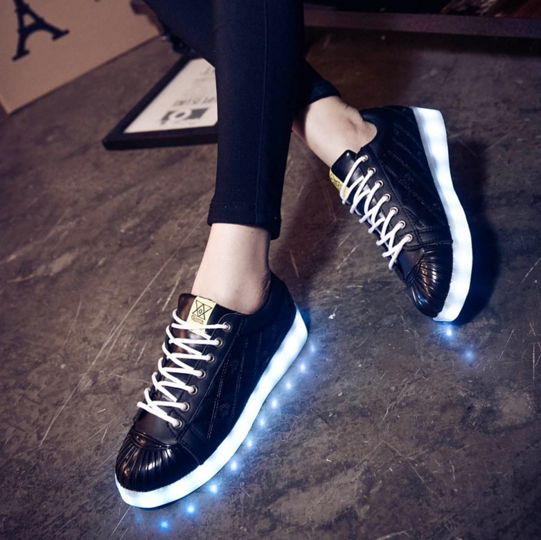 Black Casual LED Shoes - Female