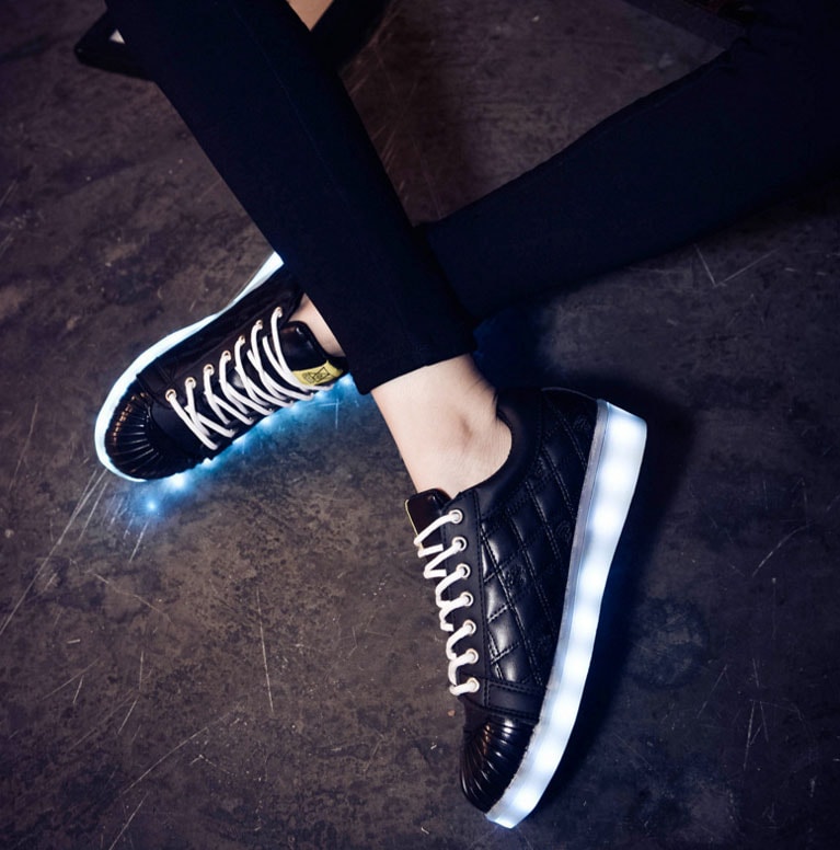 Black Casual LED Shoes - Female