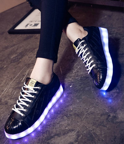 Black Casual LED Shoes - Female