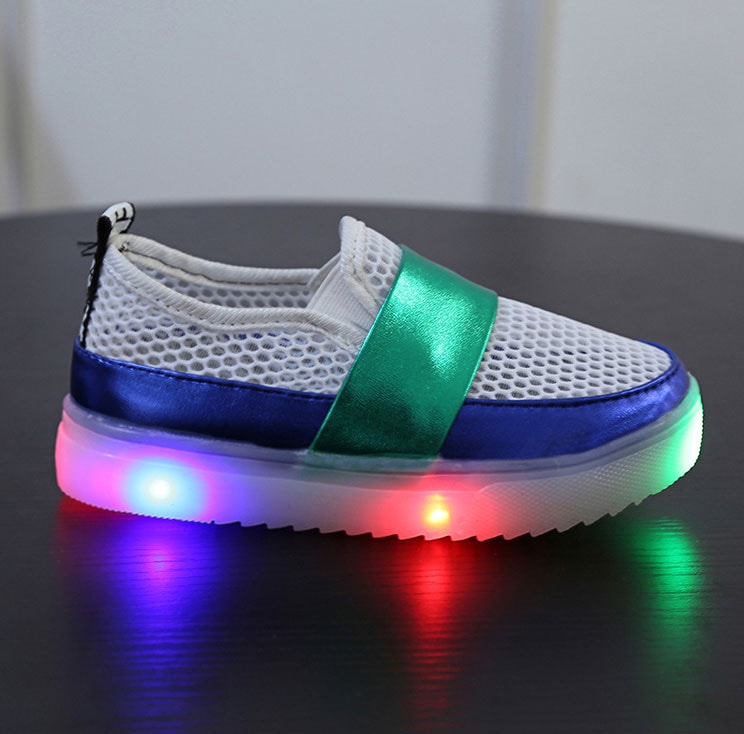 White Colorful Flashing LED Shoes - Kids