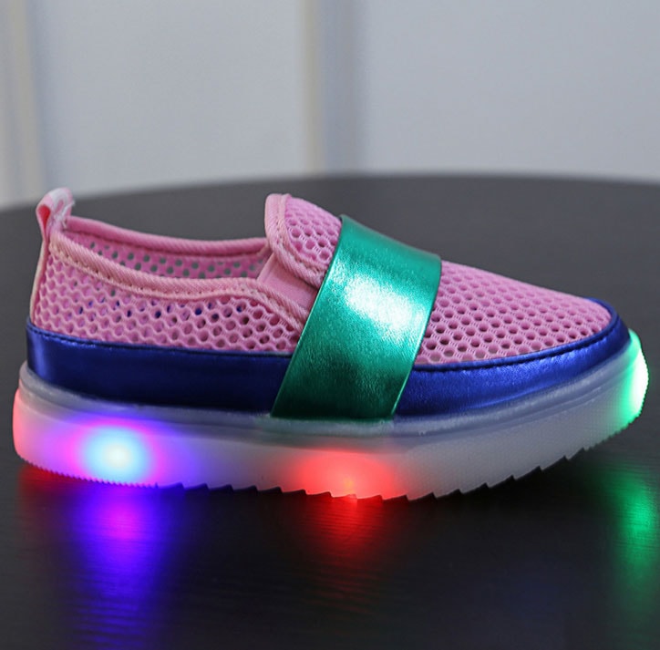 Pink Colorful Flashing LED Shoes - Kids