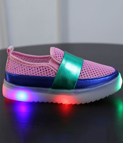 Pink Colorful Flashing LED Shoes - Kids