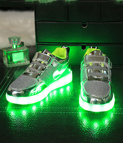 Silver Sport Luminous LED Shoes - Kids