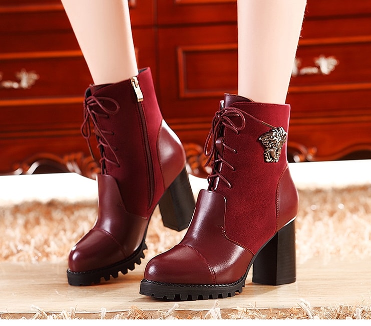 Red Bikers Emblem Boots Moolecole Original